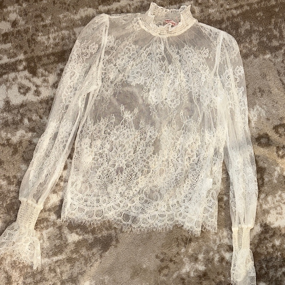White lace shirt